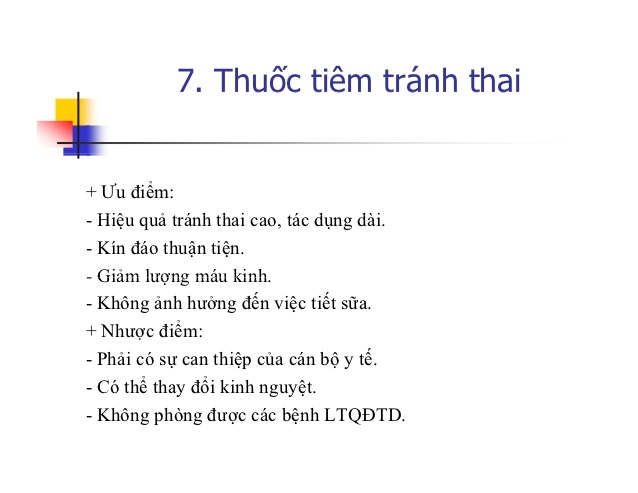 TÌM HIỂU VỀ THUỐC TIÊM TRÁNH THAI